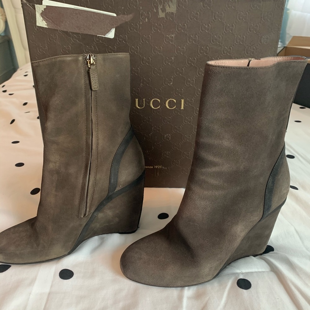 Brown Suede Gucci Boots